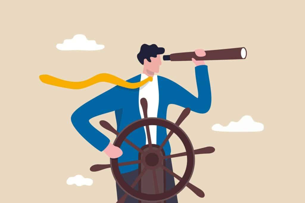 Man controlling the ship